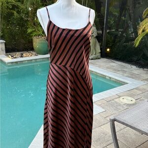 A New Day Red and Tan Slip Dress Spaghetti Strap